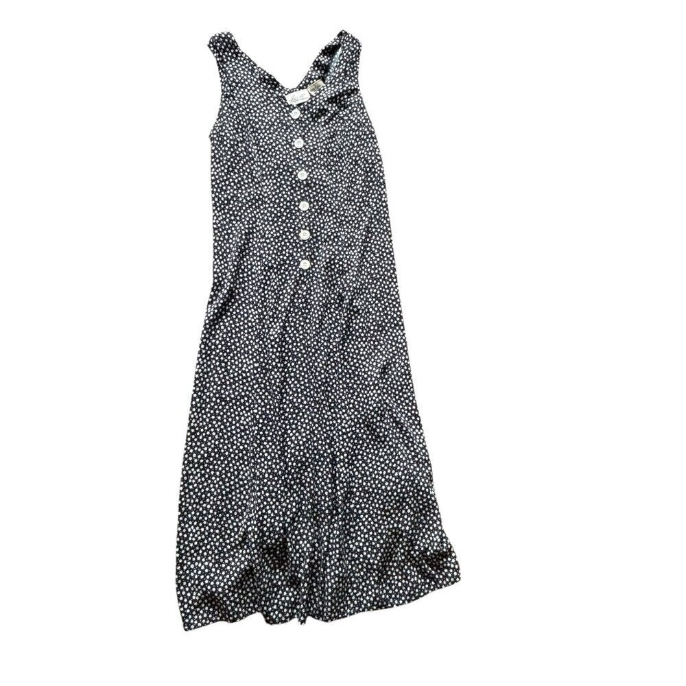 Kathie Lee Women's Navy & White Long Sleeveless Dress - Picture 2 of 6